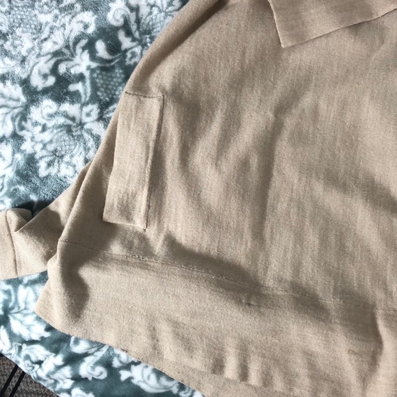 LOFT Open Front Lightweight Oatmeal Cardigan Sz M - Picture 9 of 11